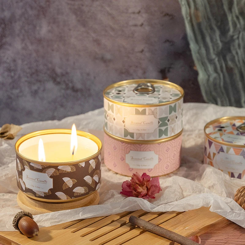 AIKUN Scented Aromatherapy Tin Cans Candles Retro Canned Interior Decoration Smokeless Handmade Fragrance Home Decor Candles