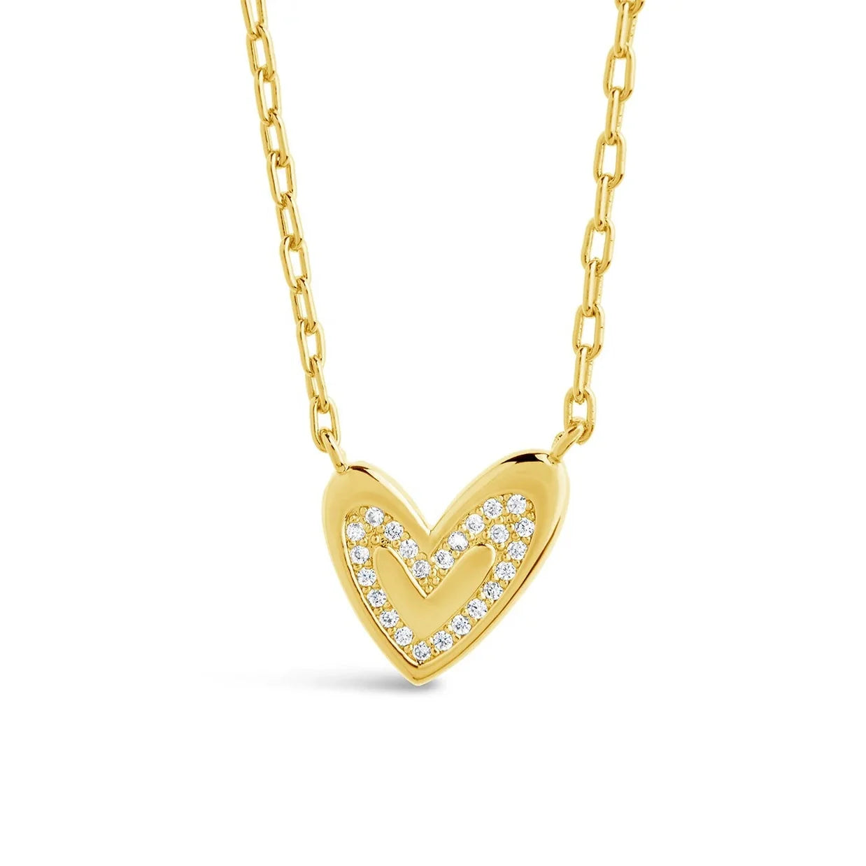 LOZRUNVE Elegant Jewellery Factory 925 Sterling Silver Pave Zircon Heart Love Charm Necklace