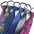 Custom Polyester Jacquard Woven High Density Zip Ties Business Zipper Tie  Necktie for Men