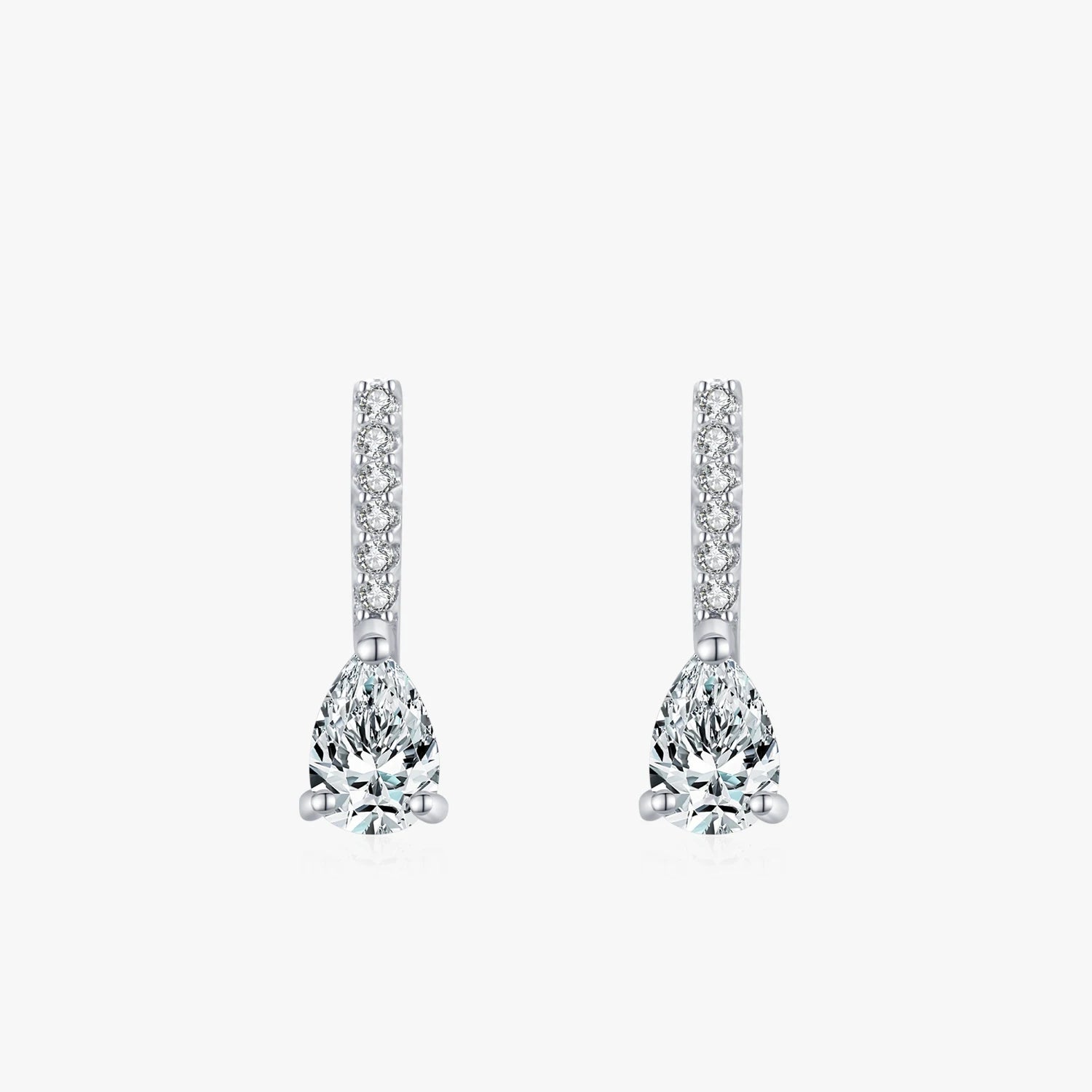 Ailmay Top Quality Real 925 Sterling Silver Simple Triangle Stud Earrings for Women Dazzling Clear Zircon Fine Jewelry