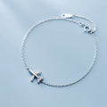 Cubic Zirconia Airplane Shape Bracelet 925 Sterling Silver Chain Hand Zircon Bracelets Fine Jewelry for Women