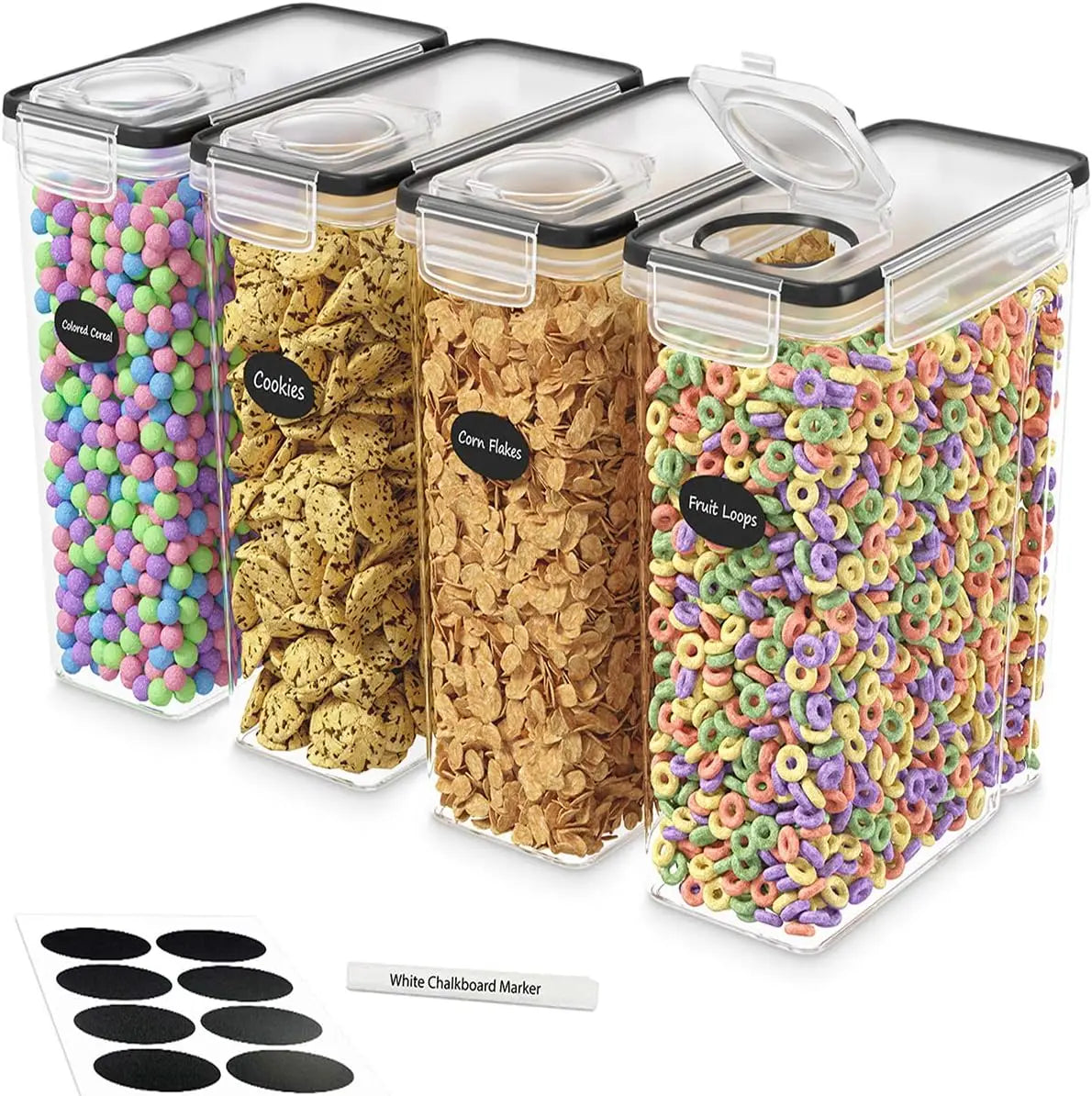2.5L*4PCS Kitchen Pantry Organization Airtight Food Storage Containers Cereal Dispenser Container Set
