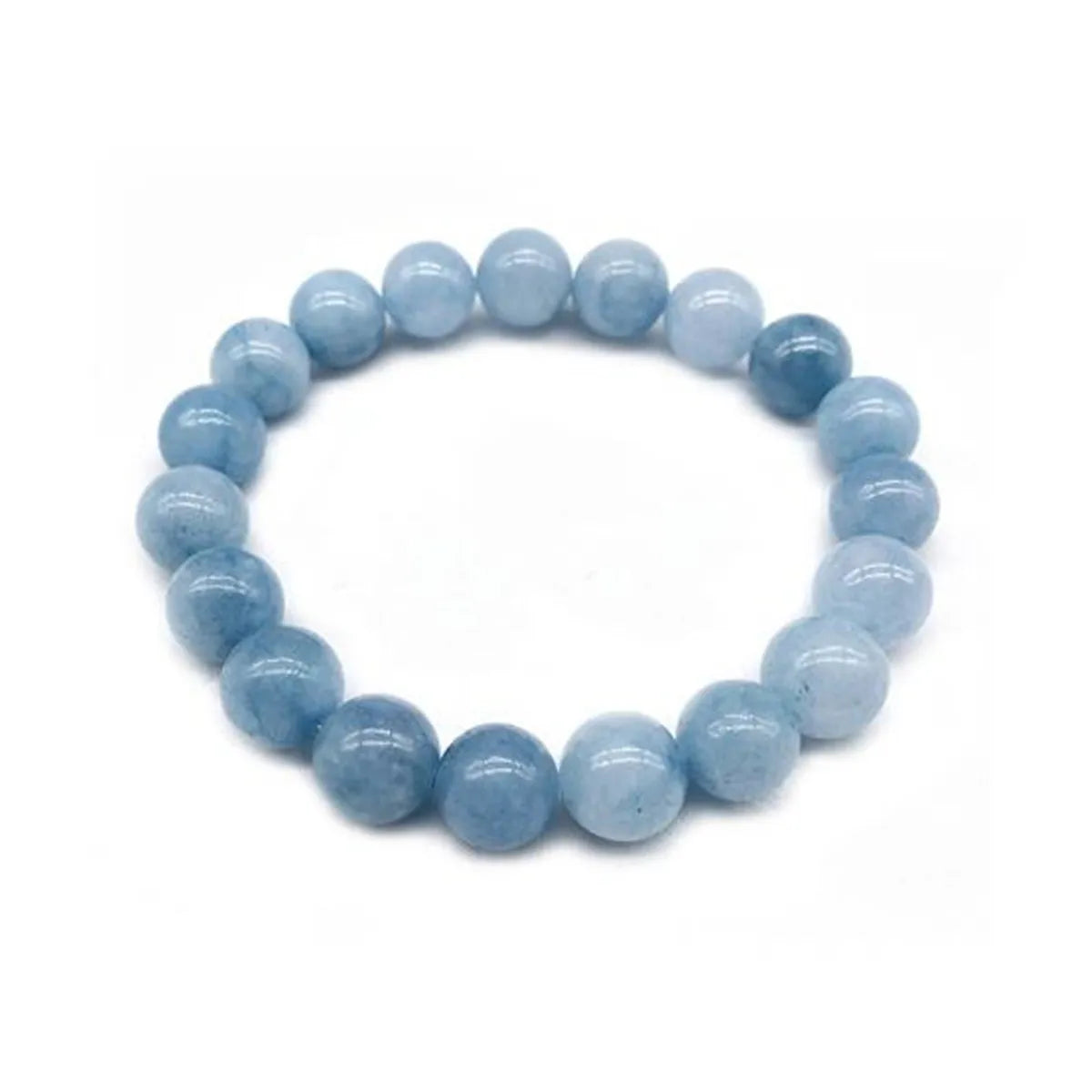 6/8/10MM Natural Blue Aquamarine Gemstone Beads Stretchy Bangle Bracelet Women Jewelry Gift