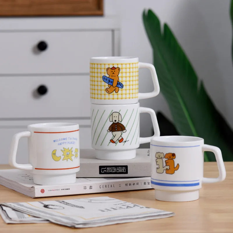 Solhui Cute Cartoon Series Ceramic Coffee Mugs and Cups