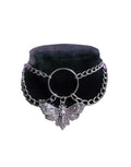 Gothic Dead Head Skull Butterfly Moth Pendant Necklace Hip Hop Choker Witchcraft Jewelry