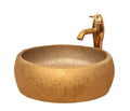 2022 Europe new popular ceramic wash basin designs gold toilet basin bathroom golden sink