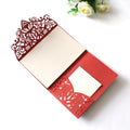 Chinese Style Laser Cut Wedding Invitations Card Pocket with Envelope for Birthday Party Bride Shower Invite