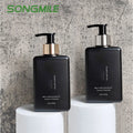 New Design 500ml 750ml PET Lotion Bottle with Pump Shampoo Aluminum Lotion Pump Heavy Walled Black PET Bottle for Shampoo