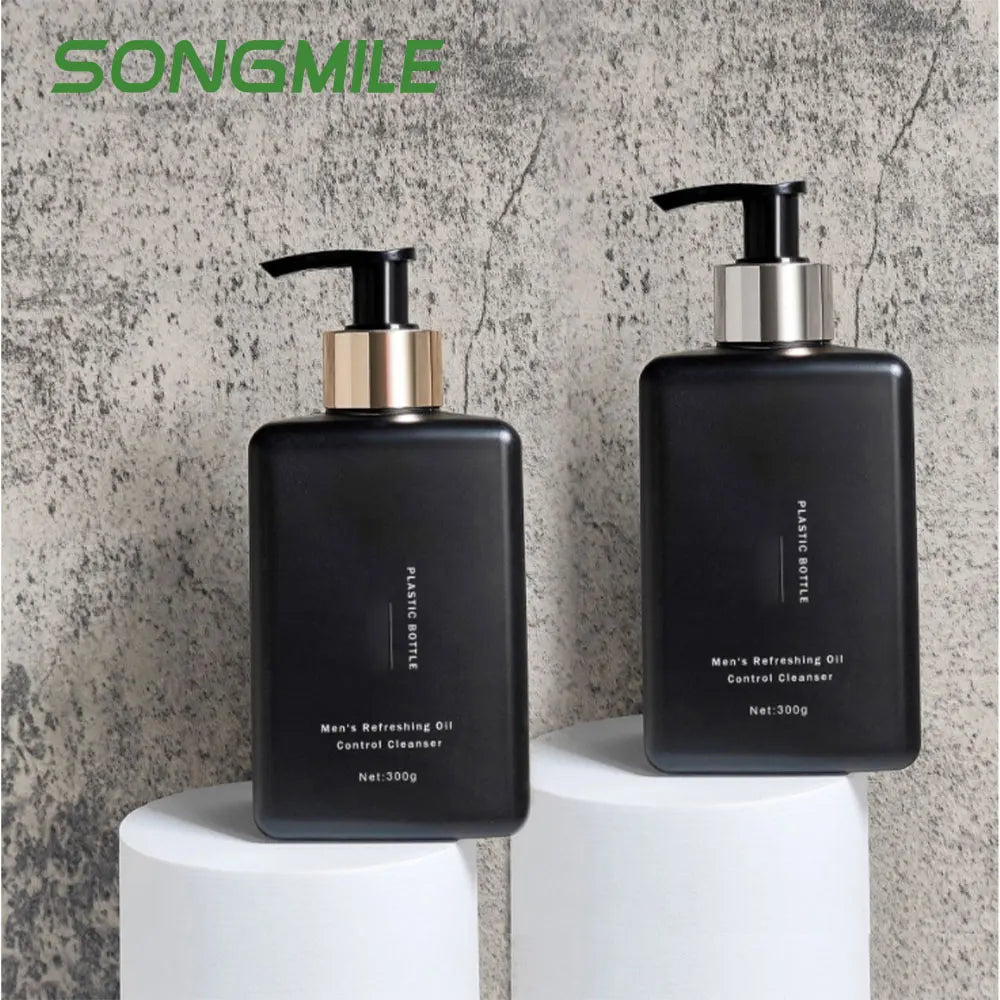 New Design 500ml 750ml PET Lotion Bottle with Pump Shampoo Aluminum Lotion Pump Heavy Walled Black PET Bottle for Shampoo