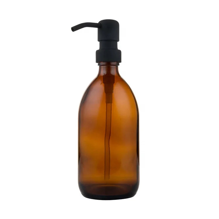 Custom Lotion Pump Bottle 28mm Size 304 Stainless Steel Liquid Pump With 500ml Glass Bottle for Different Color