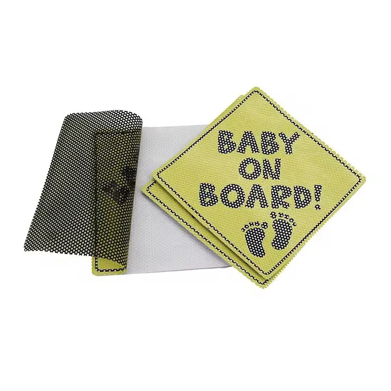 Custom Perforated Car Window One Way Vision Vinyl Sticker Baby on Board Decal Sign Sticker for Car