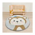 Cute Animals Large Super Soft Plush Children Area Rug Educational Washable Circular Kidsroom Floor Mat