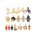 Trendy Sports Sneakers Skis Surfboard Bike Cubic Zirconia CZ Paved Charm Pendant 18K Gold Necklace Craft Jewelry Supplies M26