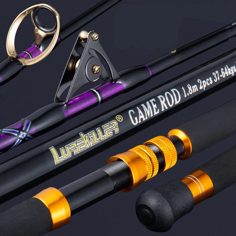 Wholesale SIC Roller Guide Deep Sea Fishing Boat Rod Straight Butt High Carbon Tuna Shark Trolling Fishing Rod
