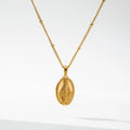 YF3689 Catholic Jewelry Waterproof 18K Gold Plated Stainless Steel Christian Cross Virgin Mary Coin Necklace for Women