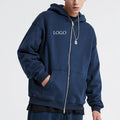 Wholesale Oversize Street Wear Blank Hoodie With Metal Patch and Zipper Sweatsuit