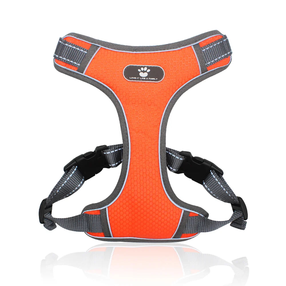 High Quality Lightweight Nylon Dog Harness Breathable Reflective Chest Straps Quick Release Ribbon Safety Comfortable Walking