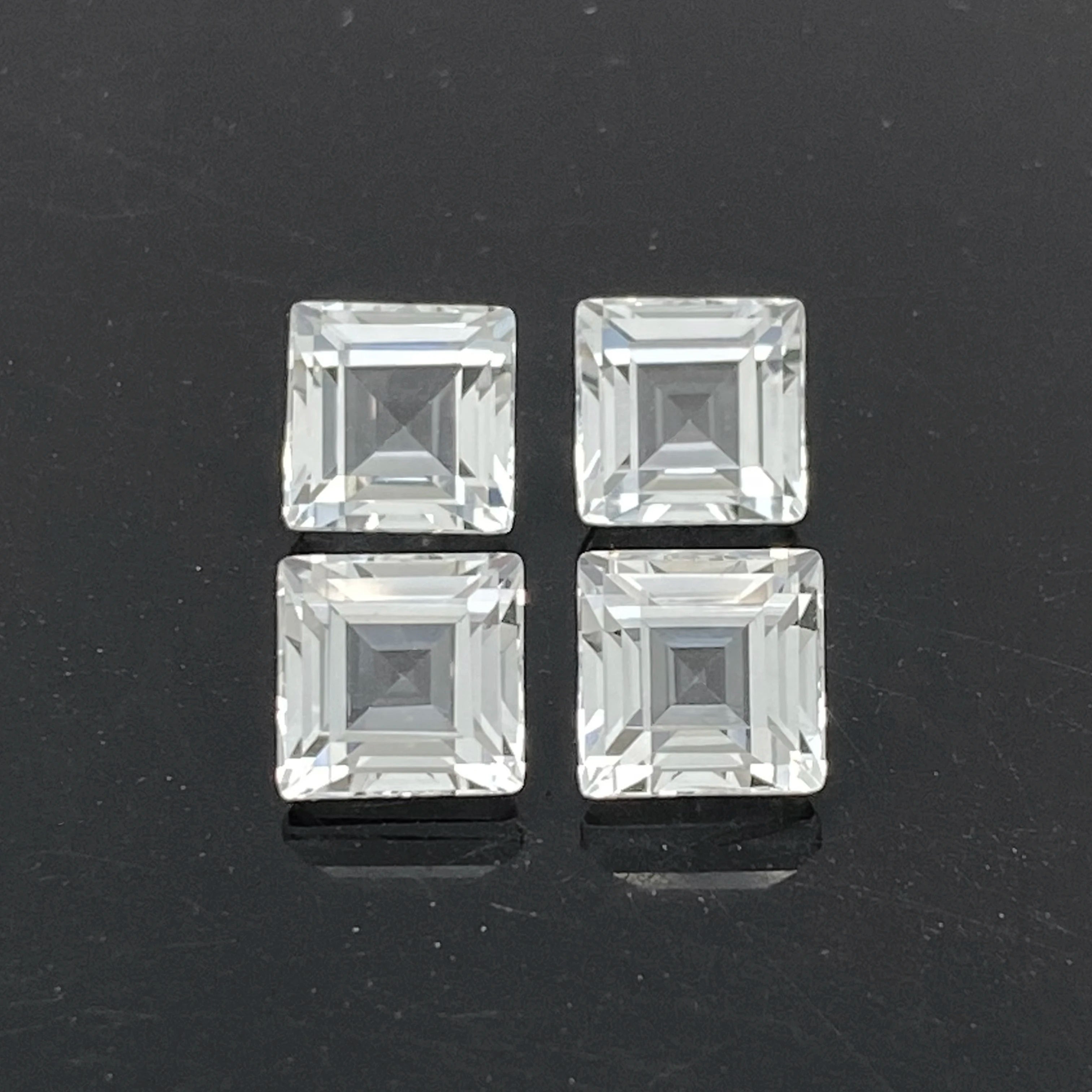 Square Shape 1.5mm~10.0mm Good Quality Faceted Natural Semi Precious Gemstone Stone Supplier Jewelry Making Natural White Topaz
