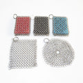 WELAND Hot Dishwasher Safe Stainless Steel Chainmail Scrubber Pad for Cast Iron Skillet Wok Pan