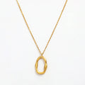 Joolim Jewelry 18K Gold Plated Irregular Oval Pendant Choker Necklace Stainless Steel Jewelry Wholesale MegaBDM