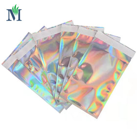 Factory Price Holographic Foil Packaging Bags Jewelry Cosmetics Hologram Self-adhesive Courier Bag packing cloth poly mailer bag