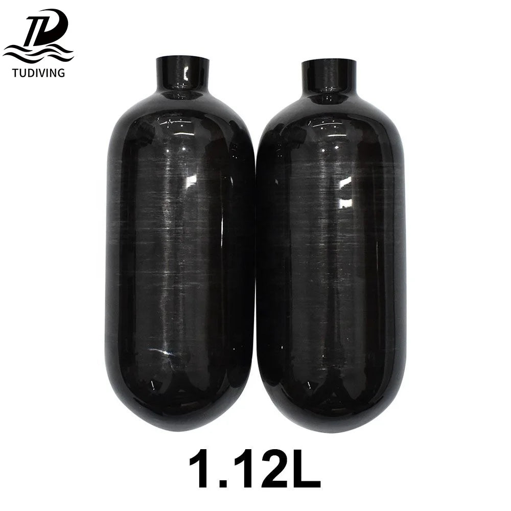 TUDIVING High Performance High Pressure CE 1.12L 30mpa 300bar 4500psi PCP Paintball Breathing Swimming Carbon Fiber Gas Cylinder