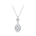 925 Sterling Silver Necklace for Women Cubic Zirconia Round Cut Pendant Necklace Dainty Jewelry Gifts for Women
