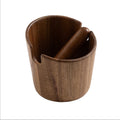 Acacia Wood Semi-Automatic Knock Residue Pail Coffee Grounds Bucket