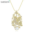 LUOTEEMI Unicorn Long Micro CZ Pendants Bling Fashion Pendant Necklace Factory Wholesale