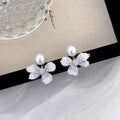 GT Newest Butterfly Crystal Earrings Cute Sparkly Ribbon Pearl Earrings