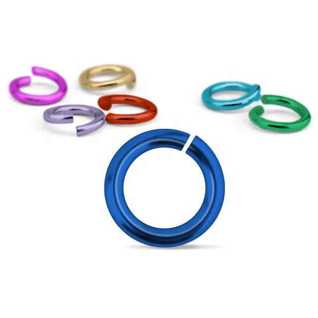 Customized Metal Ring Anodized Aluminum Colored Open Jump Rings Made by Spring Machine