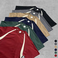 250GSM Heavyweight Quick Dry Men's Raglan Sleeve T-shirts Short Sleeve Vintage Cotton Polyester Breathable V-neck T Shirts