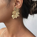 2022 Hot Selling Gold Plated Women Fashion Earring Big Flower Stud Earrings
