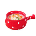 Lead-Free Safe Dinnerware Nordic Polka Dots Salad Soup Cereal Bowl Single Handle Ceramic Bowl Ceramic Handle Bowl
