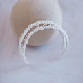 SLBRIDAL Handmade Ins Style Luxury Rhinestone Crystal Porcelain Flower Bridal Tiara Wedding Bridesmaids Crown Women Hair Jewelry