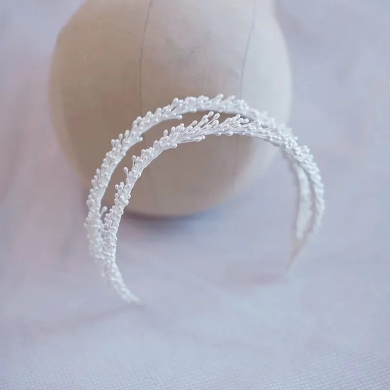 SLBRIDAL Handmade Ins Style Luxury Rhinestone Crystal Porcelain Flower Bridal Tiara Wedding Bridesmaids Crown Women Hair Jewelry