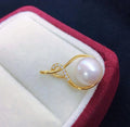 P1387 9-10mm DIY Natural  Freshwater Pearl Charm Pendant Necklace Accessory 925 Sterling Silver Jewelry for Women Without Chain