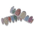 Micro Pave Zircon Hip Hop Teeth Grillz Gold Silver Rainbow Punk Body Jewelry for Men's Anniversary Gift