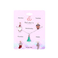 Wholesale Children Cartoon Enamel Cute 5 Removable Christmas Tree Dripping Oil Pedants Necklace Set Interchangeable Pendant Kids