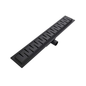 Modern Long Stainless Steel Shower Linear Slot Floor Drain Quick Discharge 40MM-80MM Side Outlet Eco-Friendly Bathroom