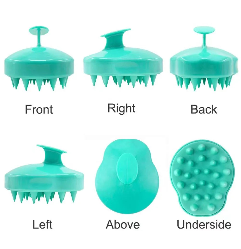 Wholesale Foldable Ultra-Soft Silicone Bristle Hairbrush Waterproof Hair Scrubber Hair Scalp Massager Plastic Laser Technology