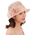 Chic Pink Sinamay Church Hat for Women Floral Tea Party Wedding Fascinator Cloche Sun Hat Fashionable for Business Kentucky
