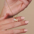 Women's 18K Gold Titanium Steel Rectangular Zircon Clavicle Link Pendant Necklace December Birthstone Trendy Female Christian