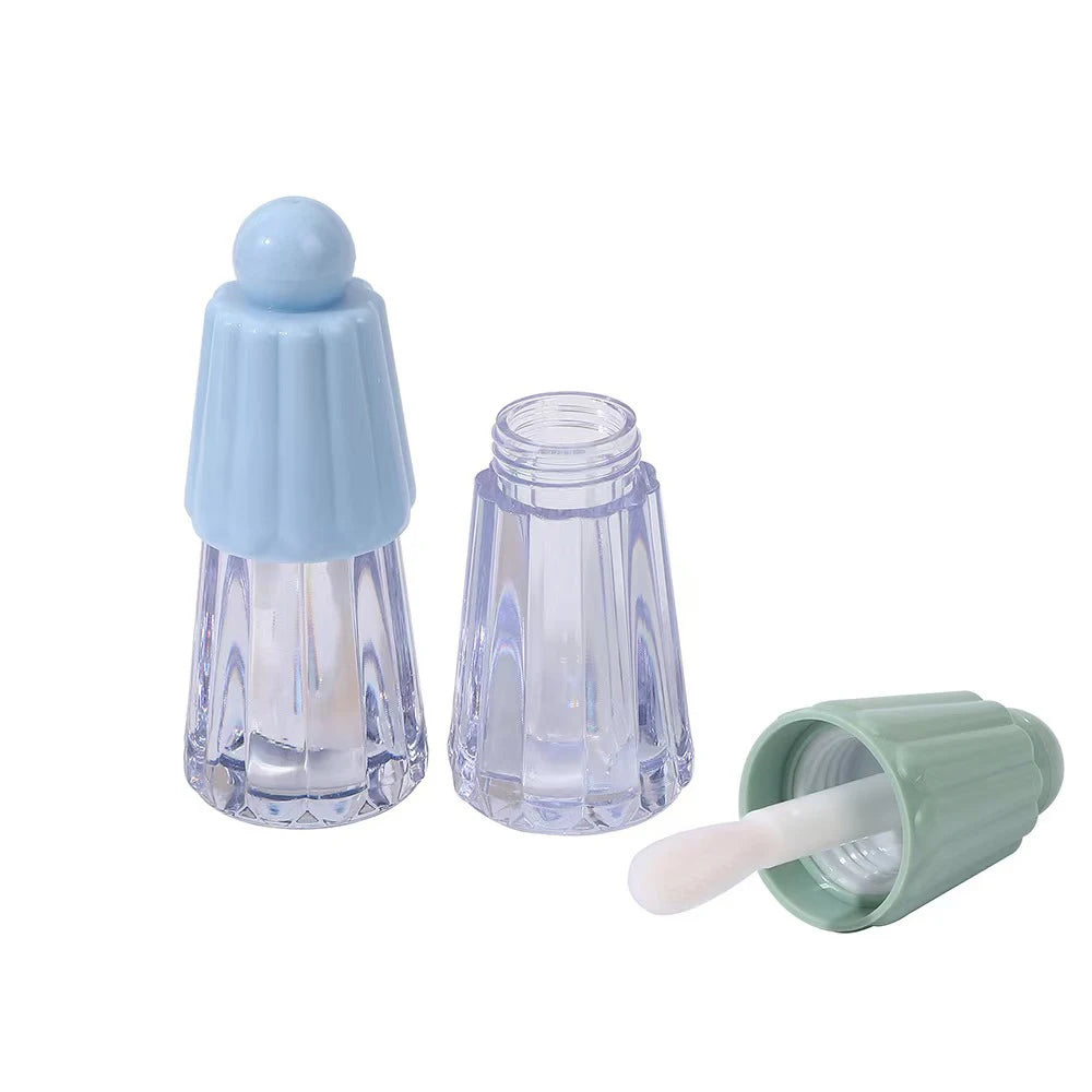 Custom Rhombus Umbrella Cap 4.5ml Lip Gloss Bottle Cosmetic Liquid Lipstick Lip Glaze Tube Cosmetic Plastic Container Packaging
