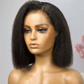 Glueless Kinky Curl 13*4 13*6 with Transparent Lace  Yaki Straight Human Hair Lace Frontal Wig