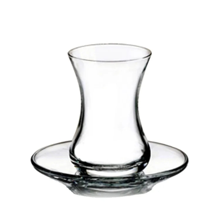 New Design Fashion clear Glass Tea Cup Thin Waist Cup