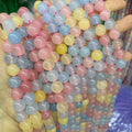 Wholesale Shanyue RST-23-003 Adding Gold/Silver Morganite Colorful Loose Stone Beads Summer Bracelet Necklace DIY Opp Bag