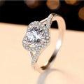 Platinum Plated Wedding Ring for Women Moissanite Heart Diamond Engagement Rings Imitation Diamond Six Claw Moissanite Ring