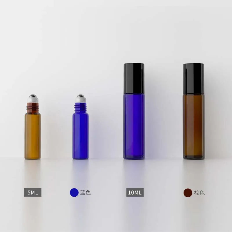 Hot Sale 10ml Color Glass Roll-on Bottle with Stainless Steel Roller for Ball Popular Refillable Roll-on Essential Oils Bottles MegaBDM
