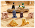 Miniature Fairy Garden House 3D Resin Building Easter Ancient Egypt Pyramid Religious Love Hand-painted Grey Brown Moai Tower